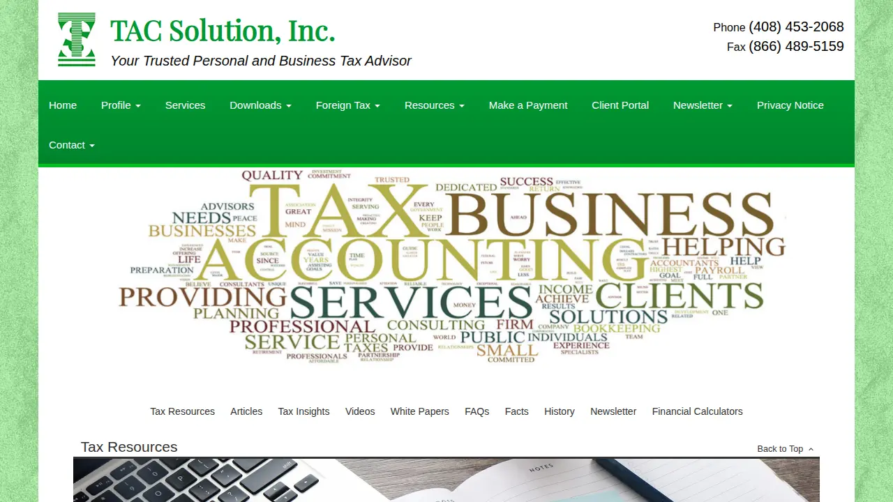 TAC SOLUTION INC page