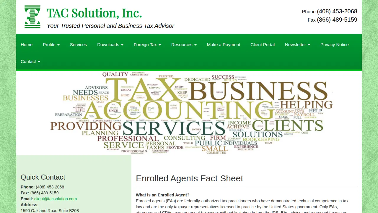 TAC SOLUTION INC page