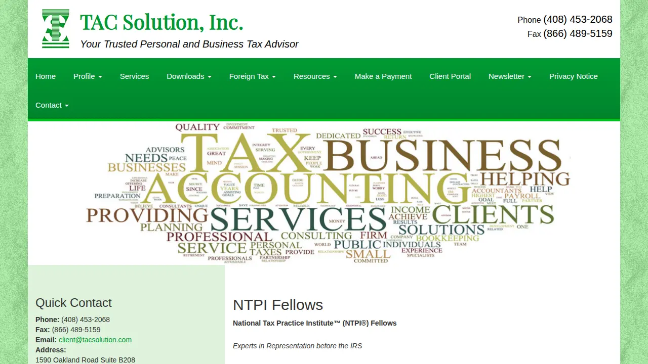 TAC SOLUTION INC page