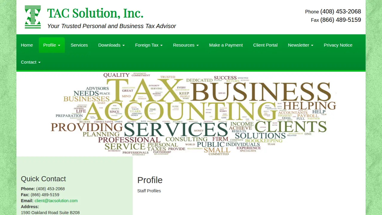TAC SOLUTION INC page