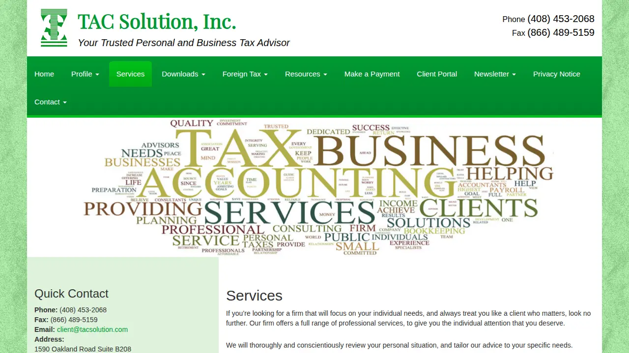 TAC SOLUTION INC page