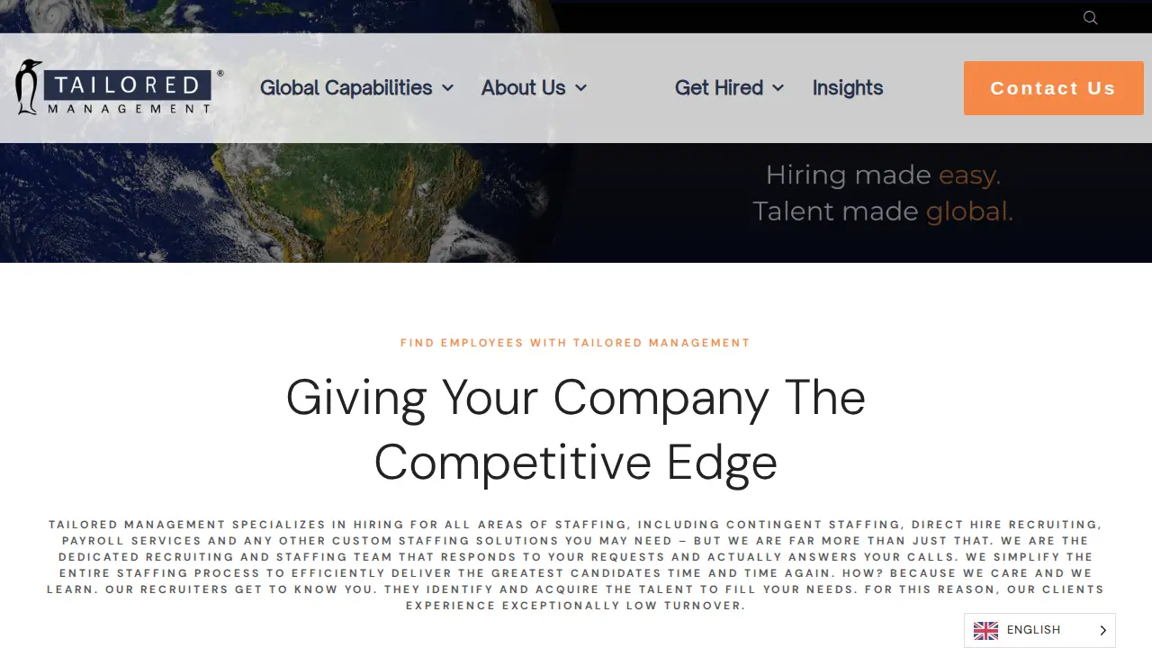 Tailored Management page