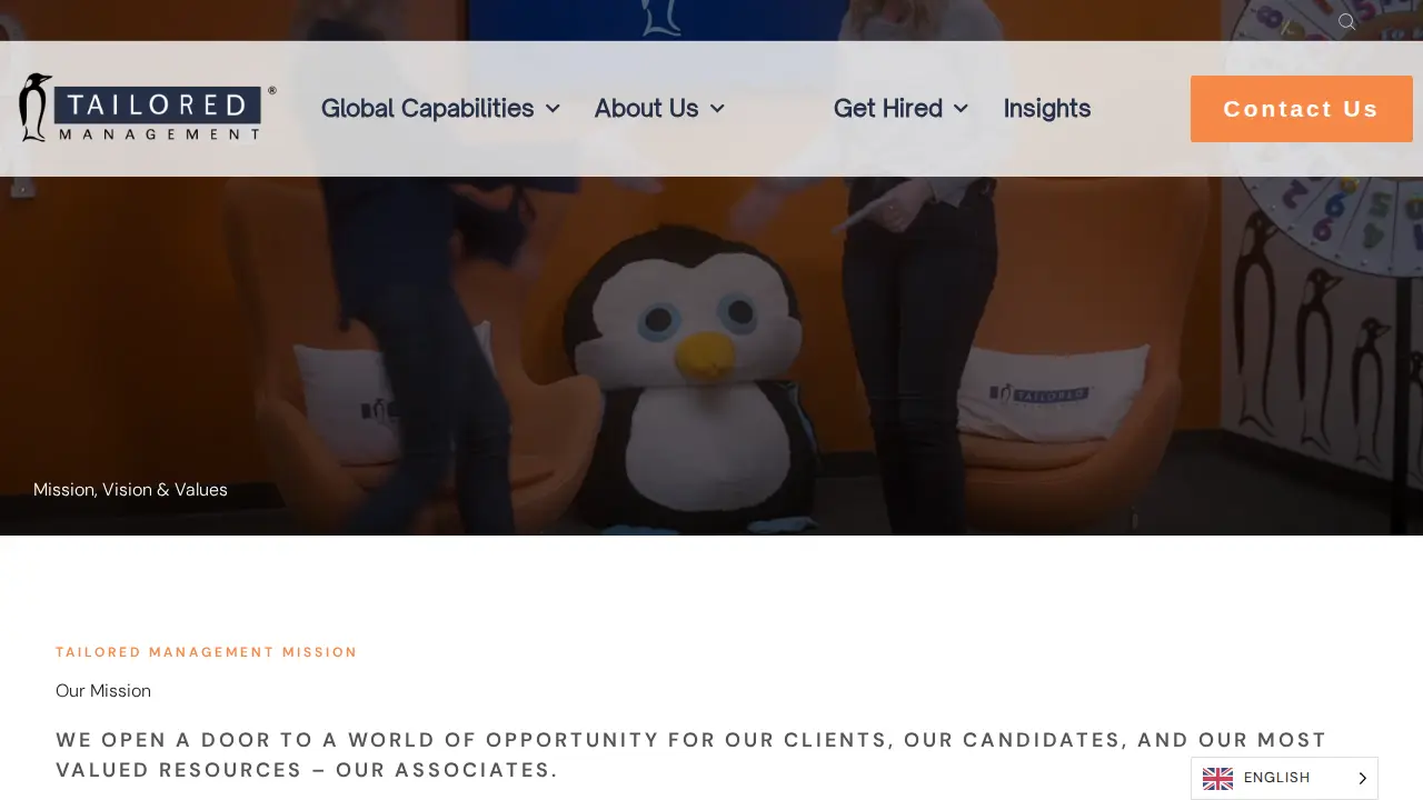 Tailored Management page