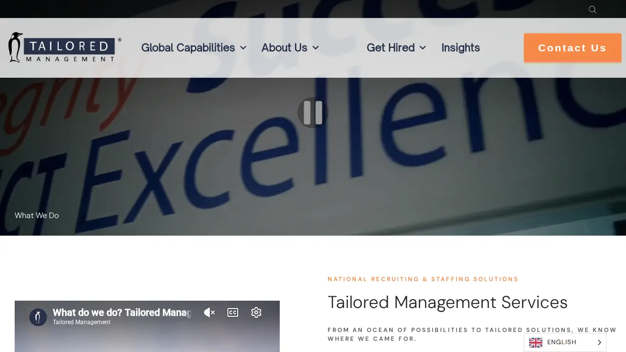 Tailored Management page