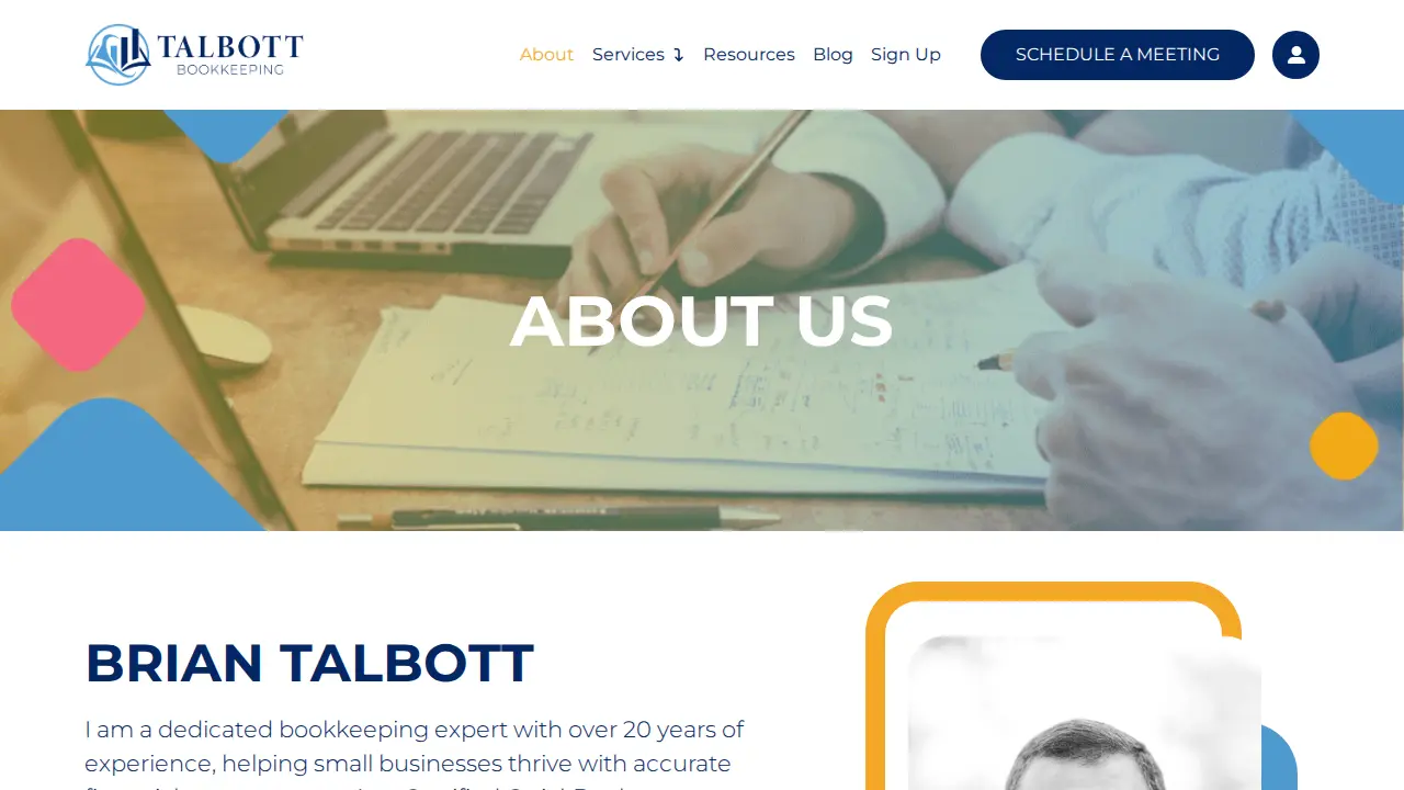 Talbott Bookkeeping Services page