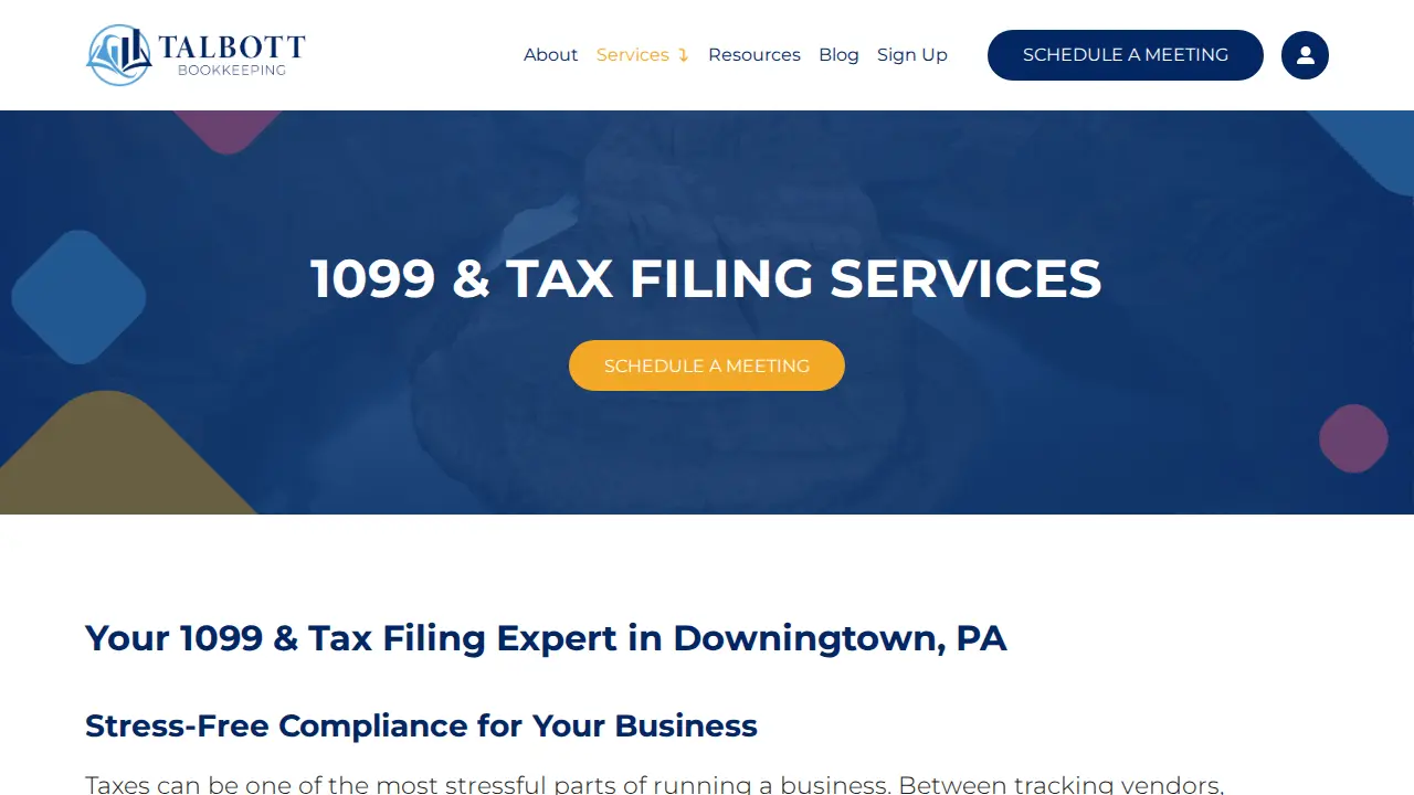 Talbott Bookkeeping Services page