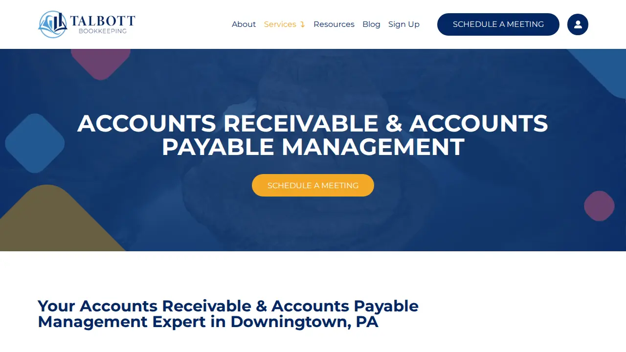 Talbott Bookkeeping Services page