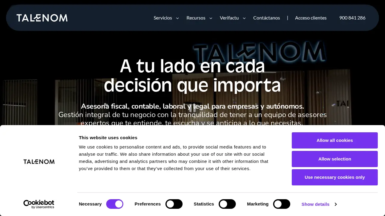 Talenom Asesoría - Madrid page
