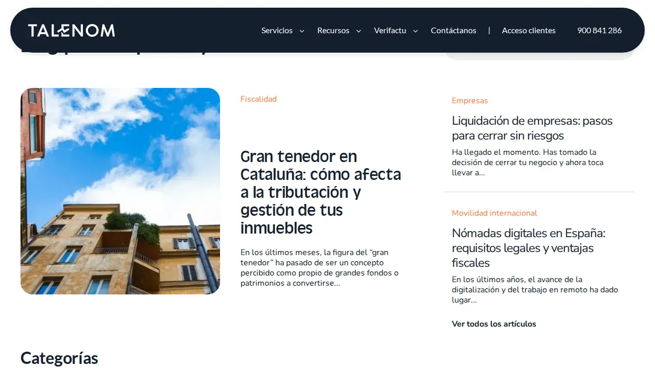 Talenom Asesoría - Madrid page