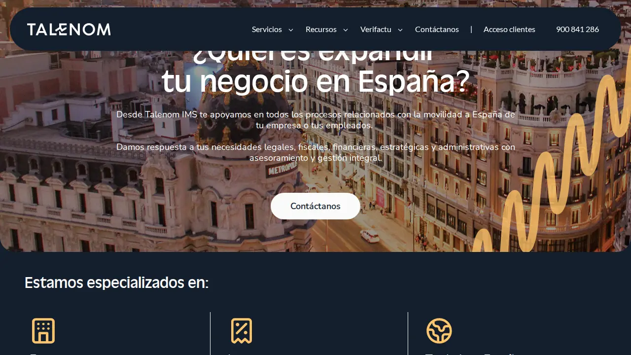Talenom Asesoría - Madrid page