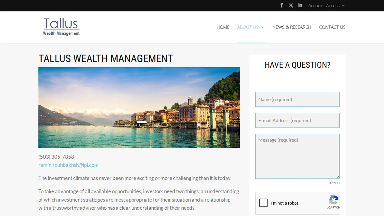 Tallus Wealth Management page