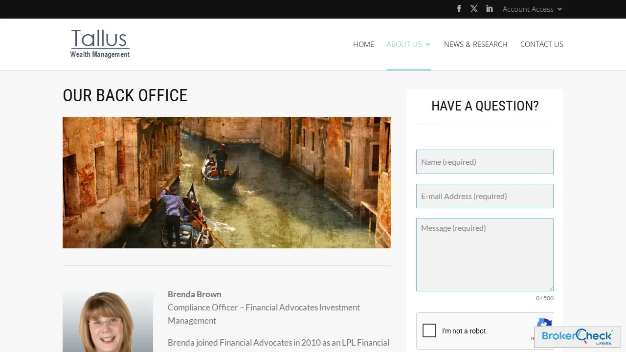 Tallus Wealth Management page