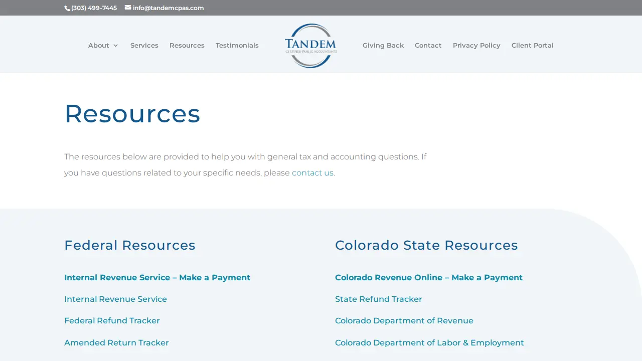 Tandem CPAs, LLC page