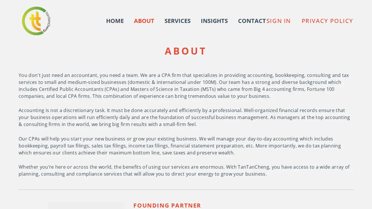 TanTanCheng Accounting, Tax & Advisory page