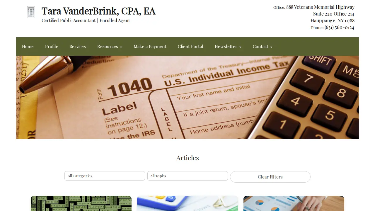 Tara VanderBrink CPA, EA page