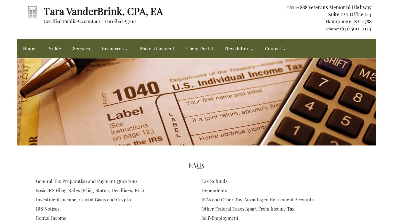 Tara VanderBrink CPA, EA page