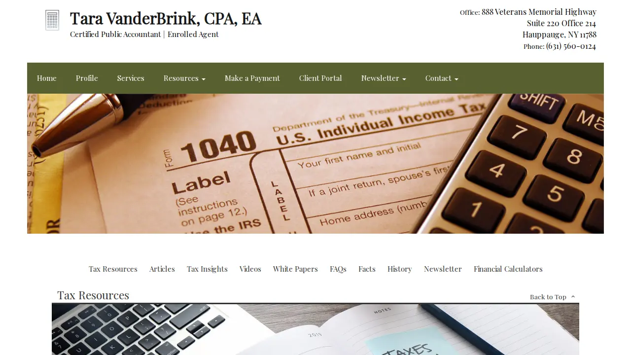 Tara VanderBrink CPA, EA page