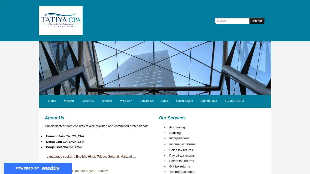 TATIYA ACCOUNTAX INC. page