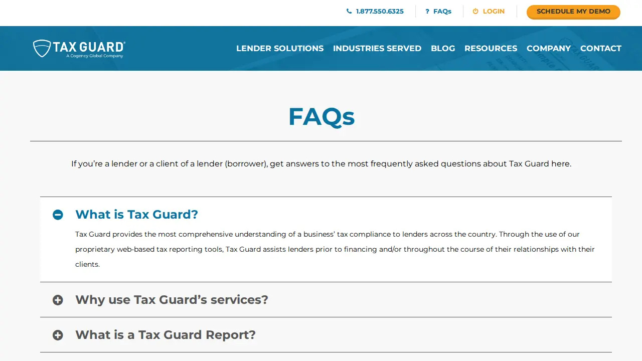 Tax Guard page