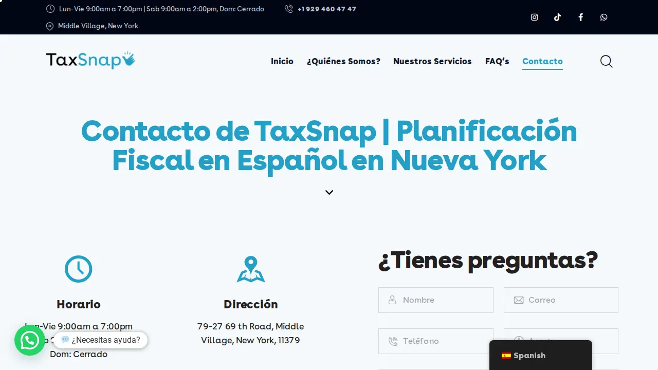 TaxSnap Corp Office page