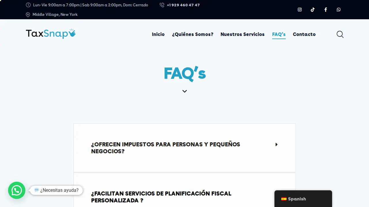 TaxSnap Corp Office page