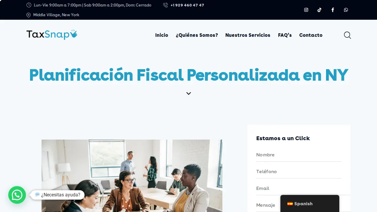 TaxSnap Corp Office page