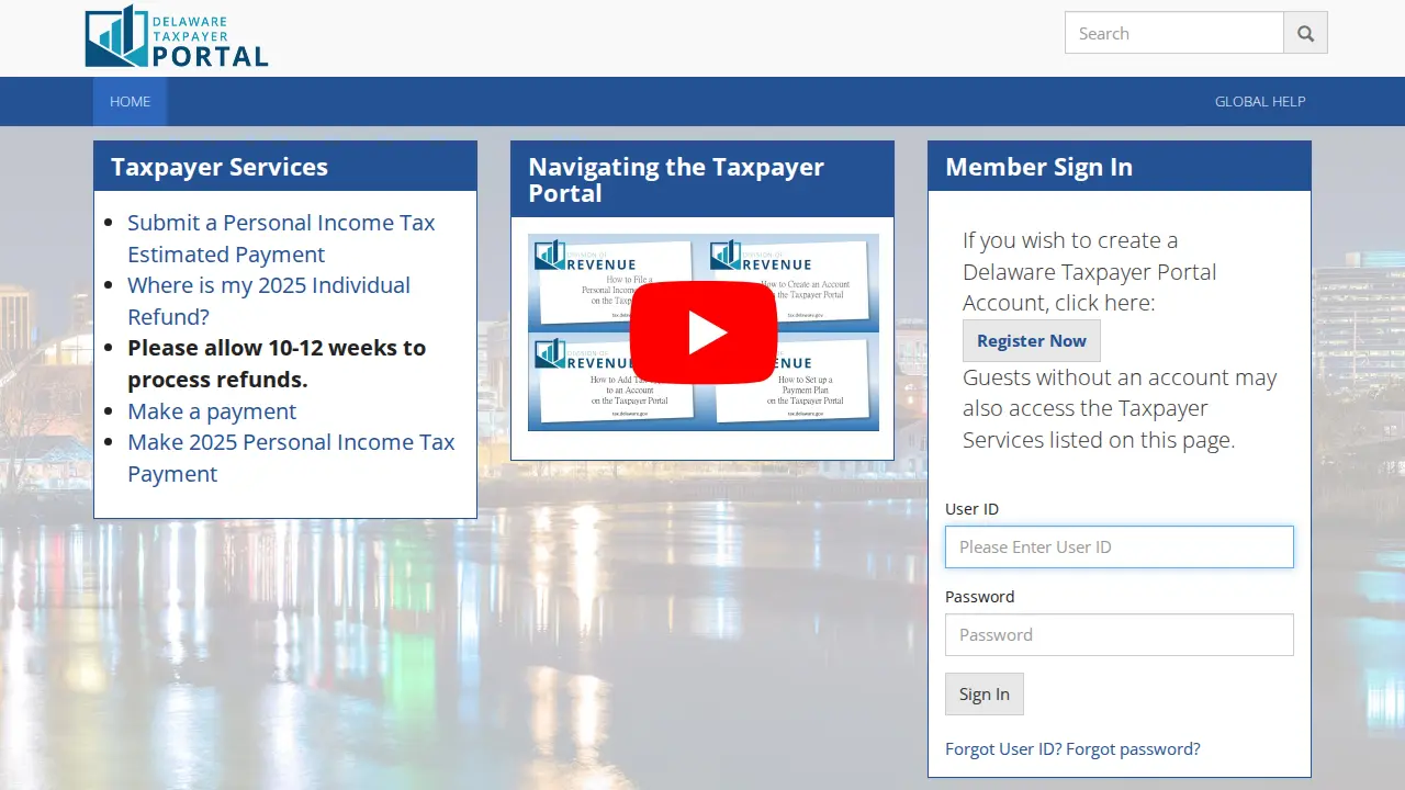 Delaware Tax Services website