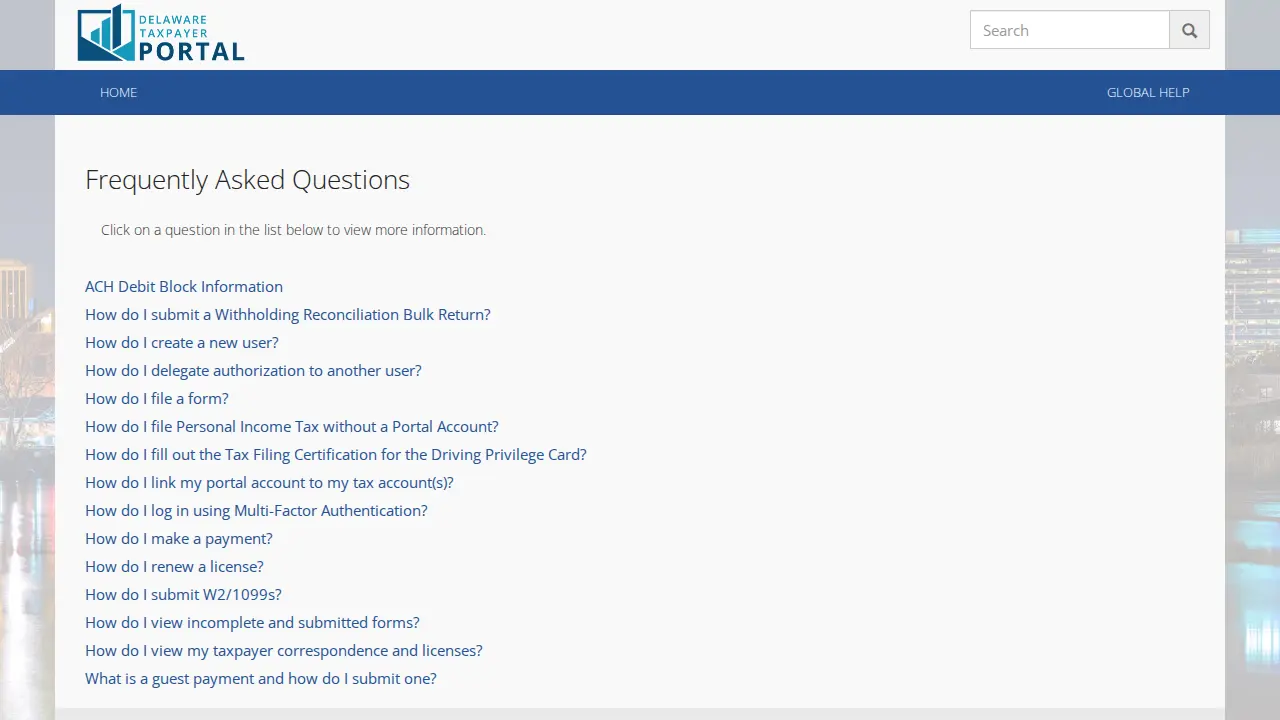 Delaware Tax Services page
