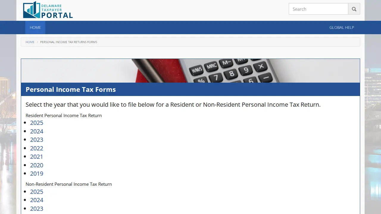 Delaware Tax Services page