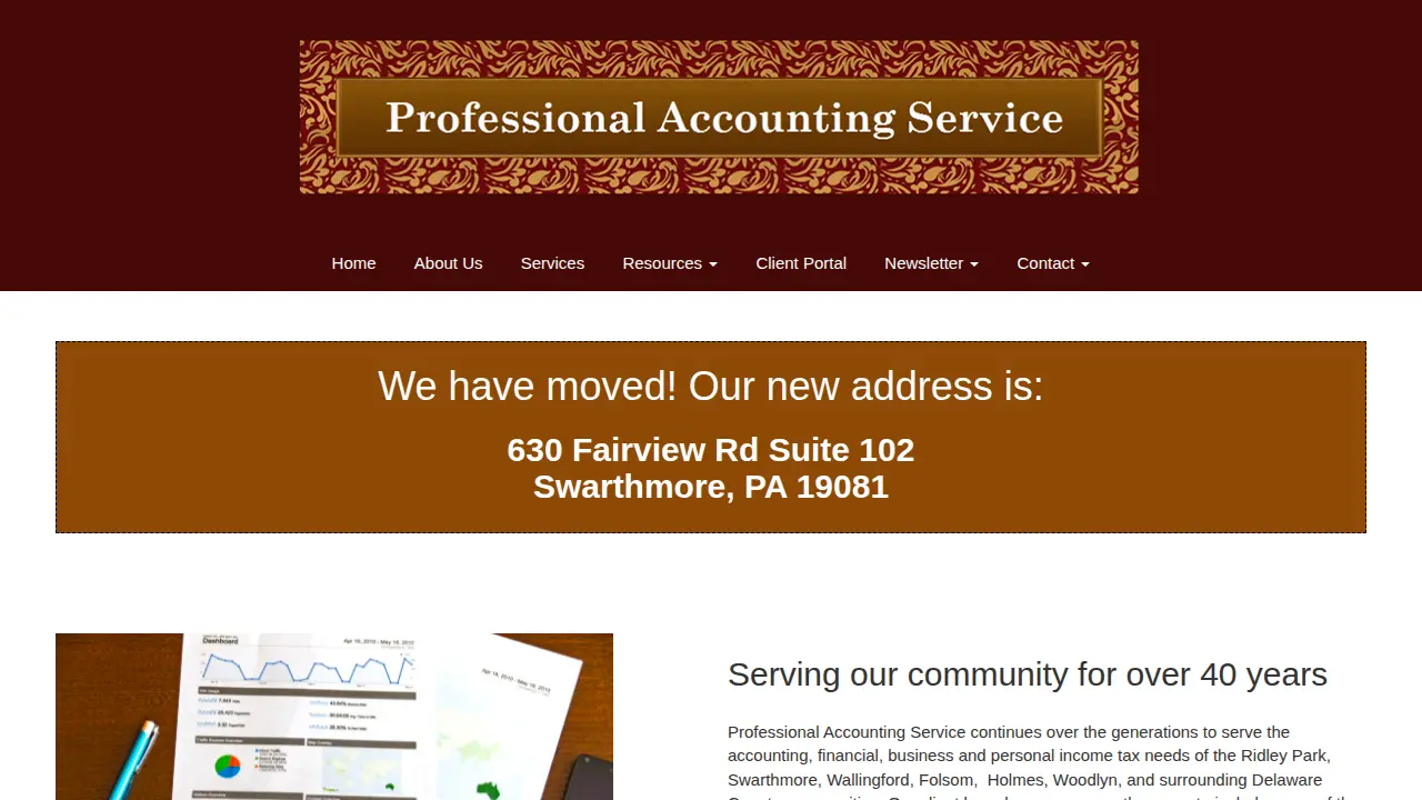 Professional Accounting Services website