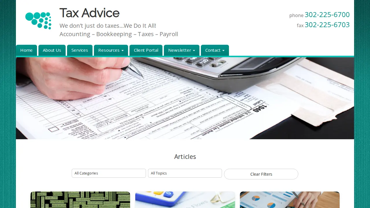 Tax Advice page