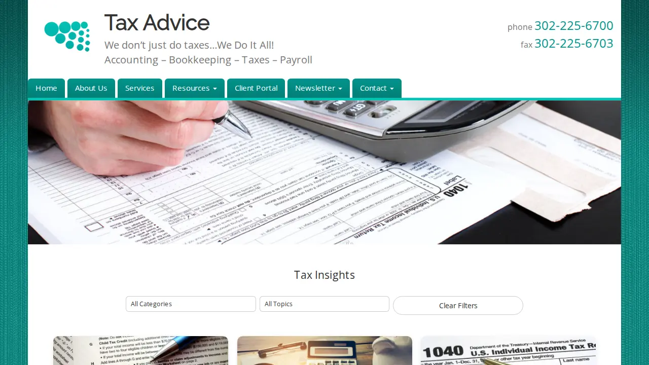Tax Advice page