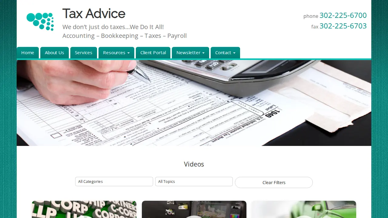 Tax Advice page