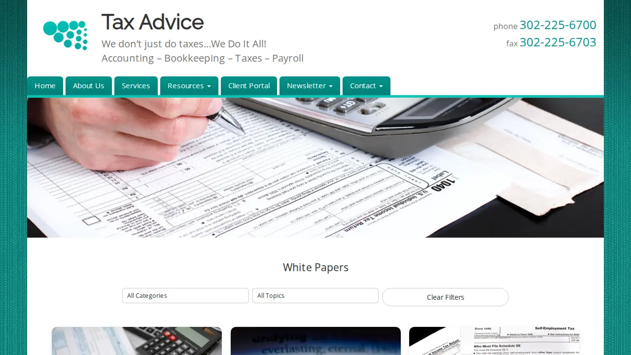 Tax Advice page