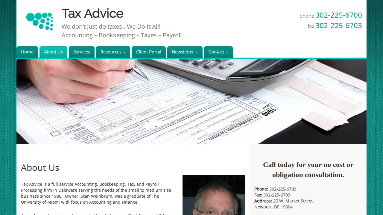 Tax Advice page