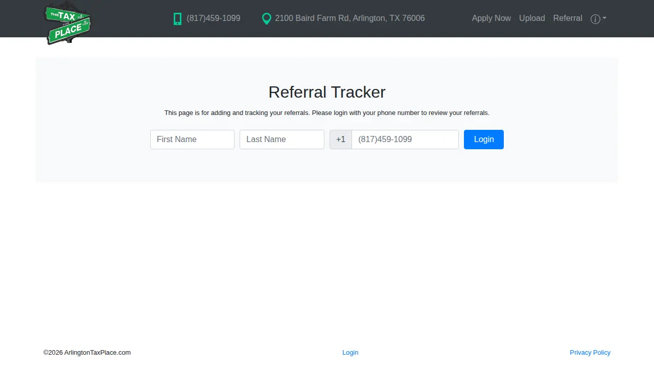 Tax Place page