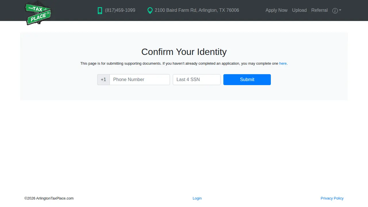 Tax Place page