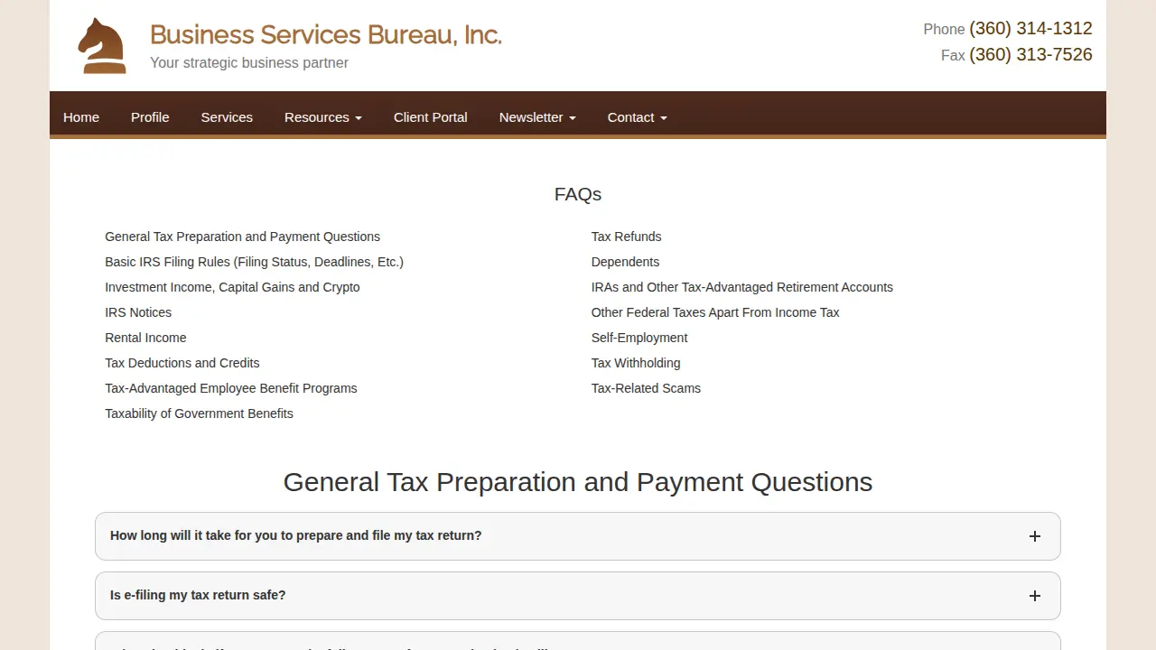 Business Services Bureau Inc page