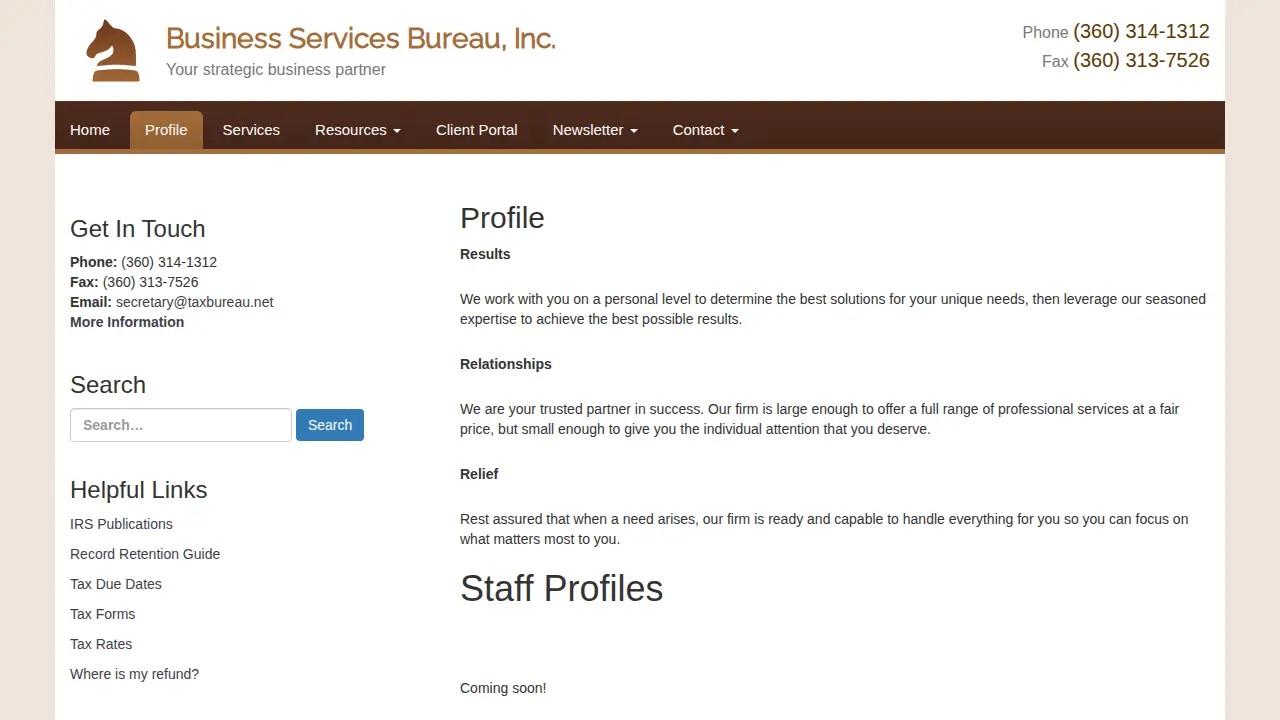 Business Services Bureau Inc page