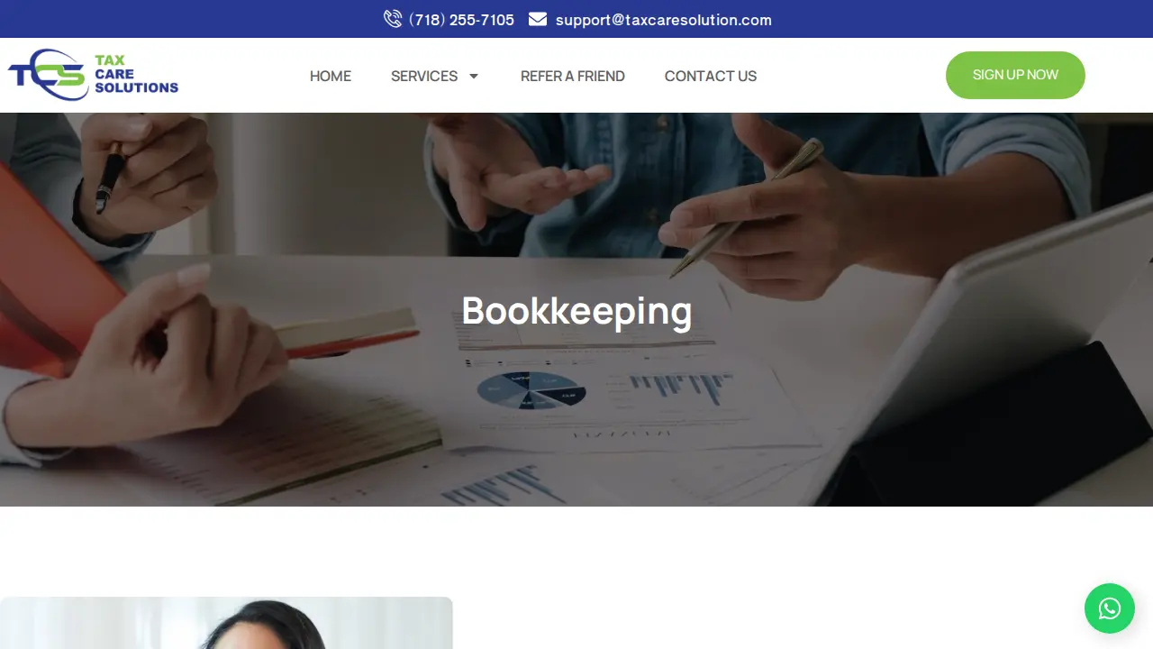 Tax Care Solutions page