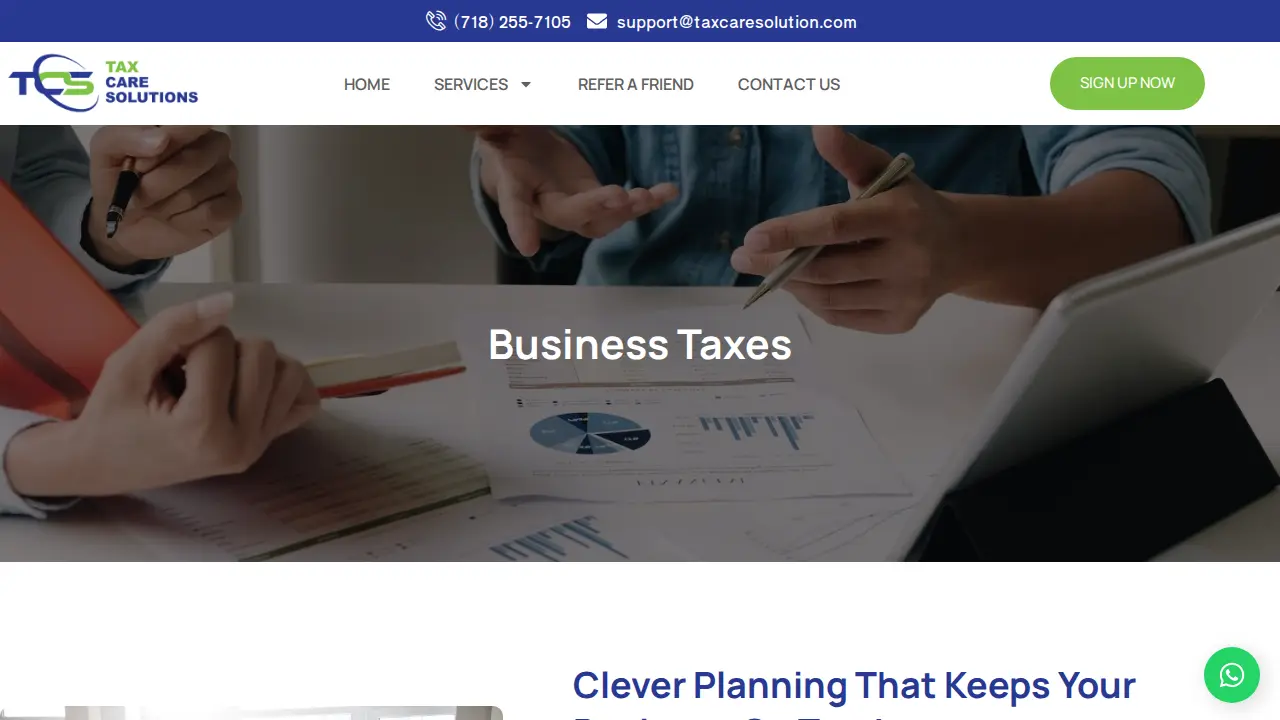 Tax Care Solutions page