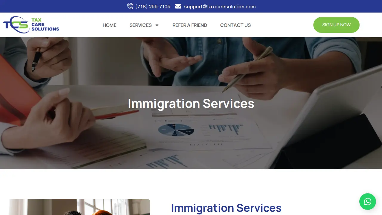 Tax Care Solutions page