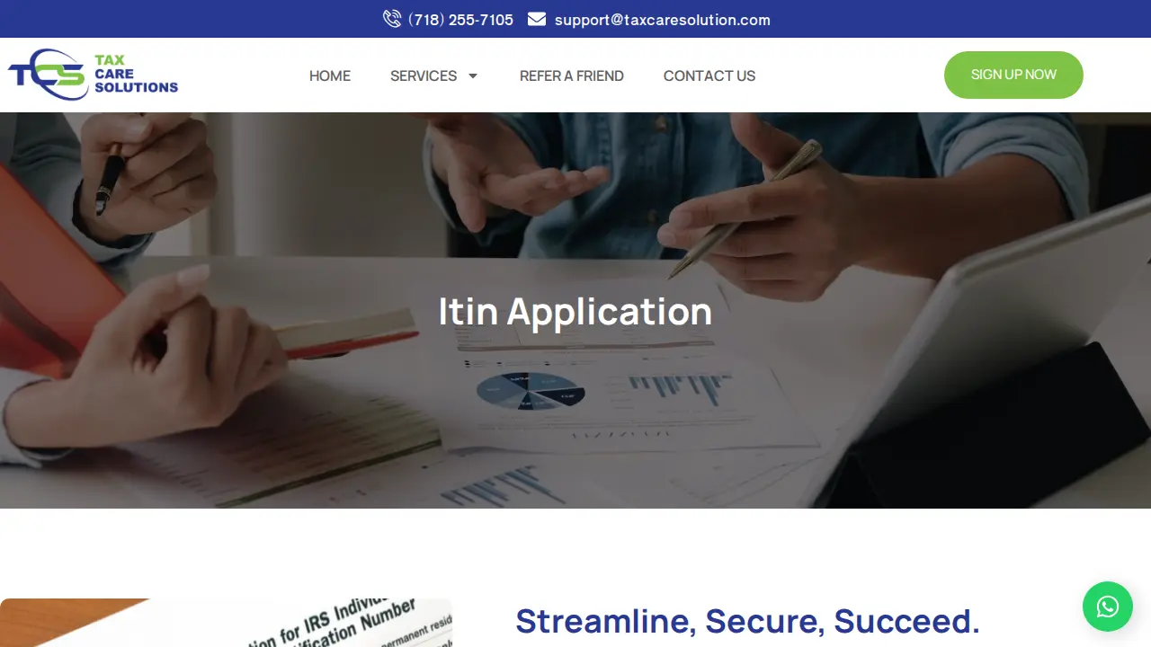 Tax Care Solutions page