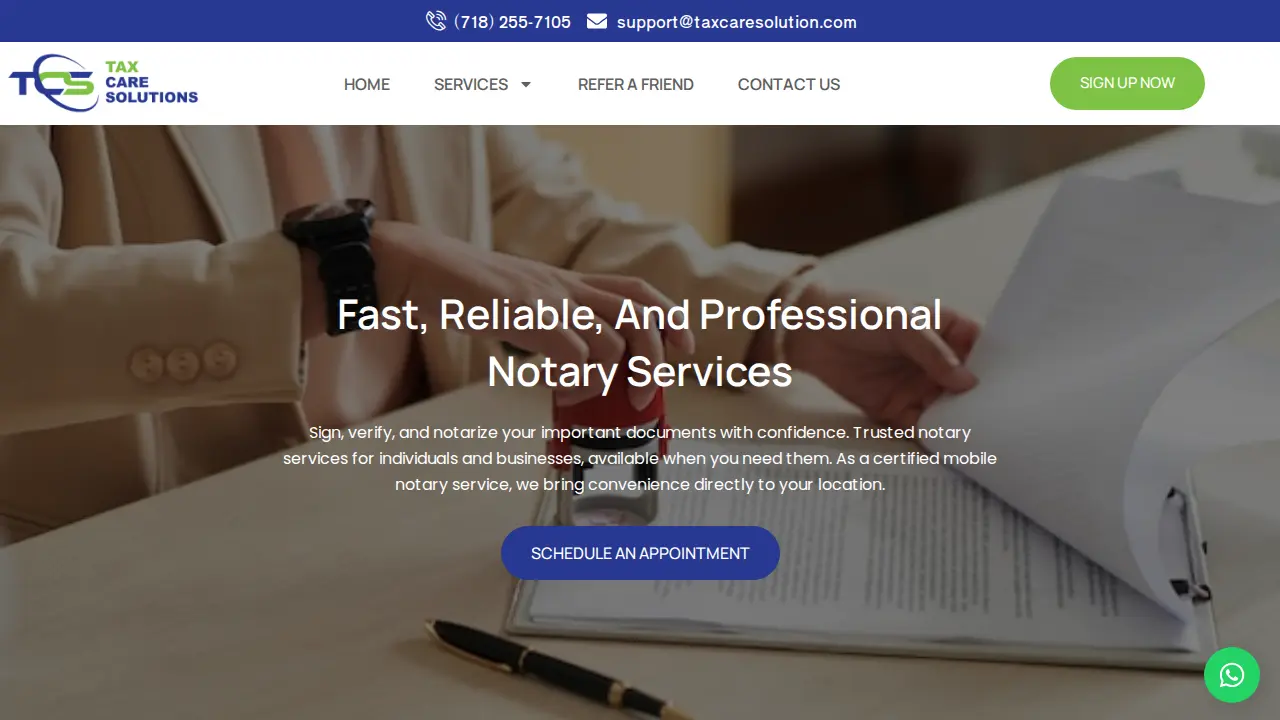 Tax Care Solutions page