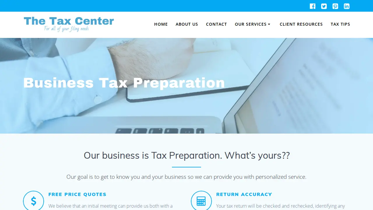 The Tax Center page