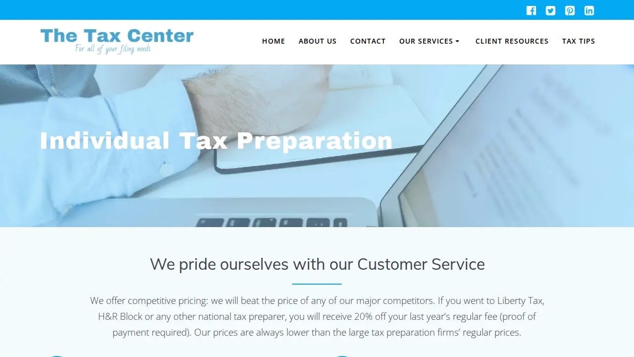 The Tax Center page