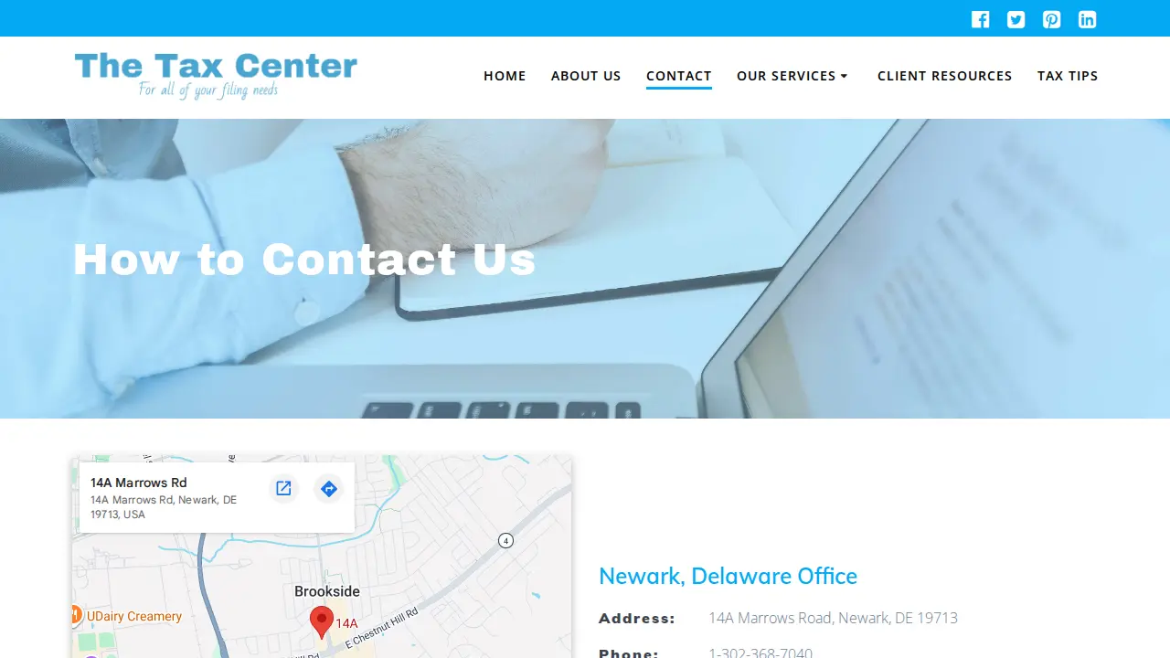 The Tax Center page