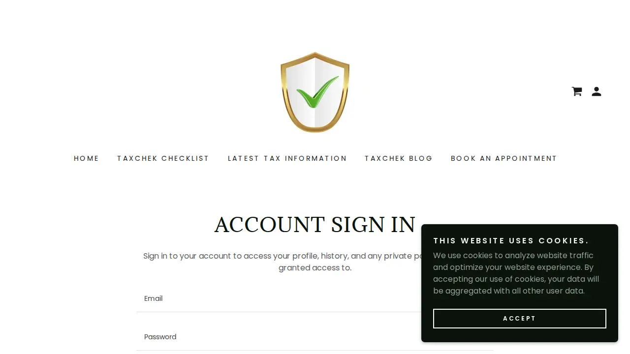 TaxChek Tax Service page