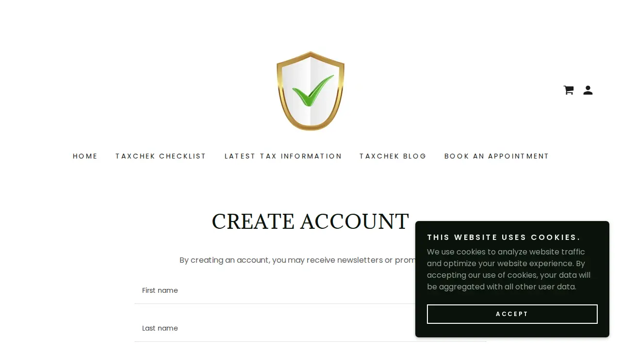 TaxChek Tax Service page