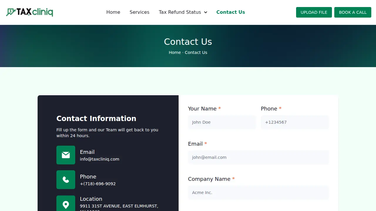 Tax Cliniq page